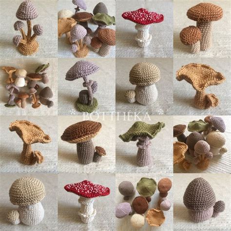 Etsy Pattern Crocheted Mushroom Collection Crochet Crafts Crochet