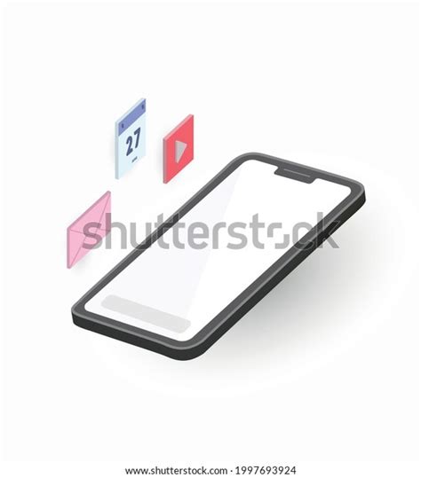 Minimalist Modern Smartphone Blank Screen Massage Stock Vector Royalty Free 1997693924