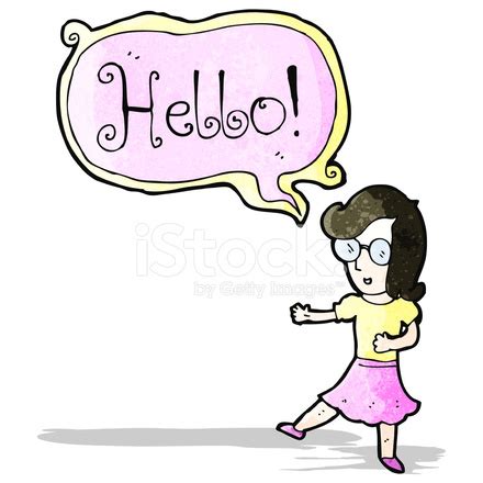 ¡ Dibujos Animados Mujer Diciendo Hola Stock Vector - FreeImages.com