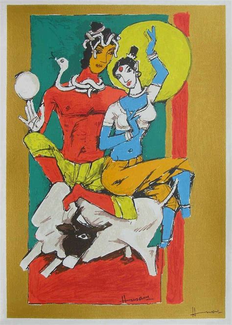 Art By M F Husain Buy Indian Paintings By M F Husain Laasya Art In