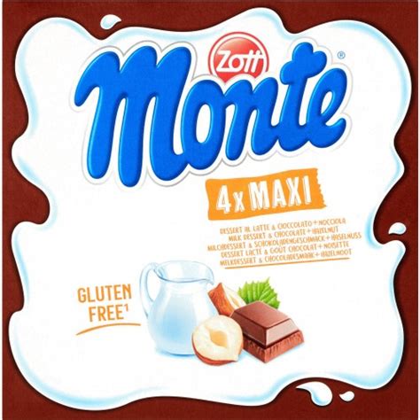 Zott Monte Maxi Chocolate Hazelnut Milk Dessert X G Compare