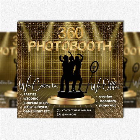 360 Photo Booth Flyer 360 Photo Booth Event Flyer Party Flyer Canva Editable Flyer Social