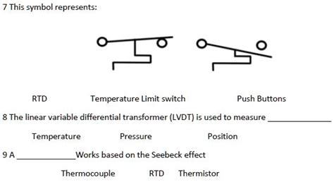 Solved This Symbol Represents Rtd Temperature Limit Switch Push