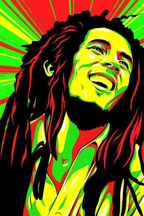 Bob Marley And The Wailers Drawing Reggae Sketch Digital Art By