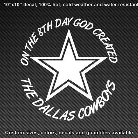 Dallas Cowboys Decal Sticker Adhesive Nfl Vinyl Etsy