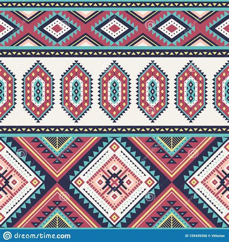 Tribal Aztec Geometric Seamless Pattern Stock Vector Illustration Of