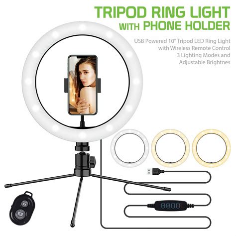 Yesker Led Ring Licht Selfie Ring Light Mit Lampe Mit Stativ