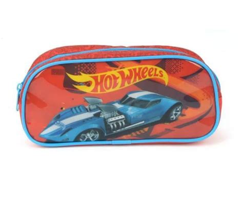 Estojo Hot Wheels Original Infantil Escolar 1 Zíper LUXCEL MAXLOG