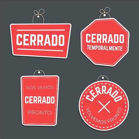 Colección de letreros de cerrado de diseño plano Vector Gratis