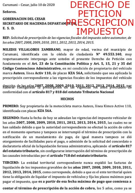 Introducir Imagen Modelo Carta Prescripcion De Impuesto Vehicular