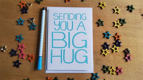 Sending You A Big Hug Card Handmade Printed Card For Your Etsy