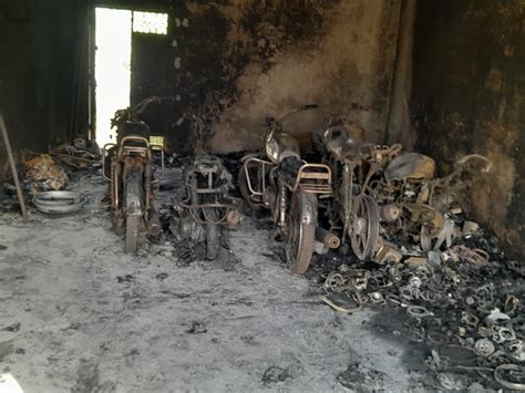 Fire In Spare Parts Shop Four Customers Bikes And One Scooty Burnt