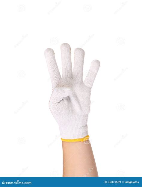Thin Work Gloves Showing Four Fingers Stock Image - Image of domestic