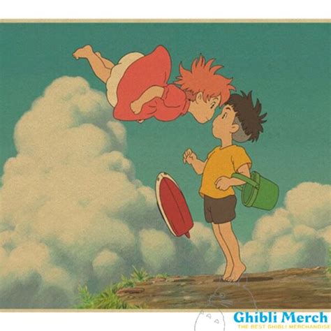 Ponyo And Sosuke Kiss Poster - Studio Ghibli Merch Store | Ghibli ...