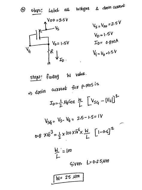 Solved 4 16 Pts The Pmos Transistor Of The Circuit Below Has Vt Course Hero