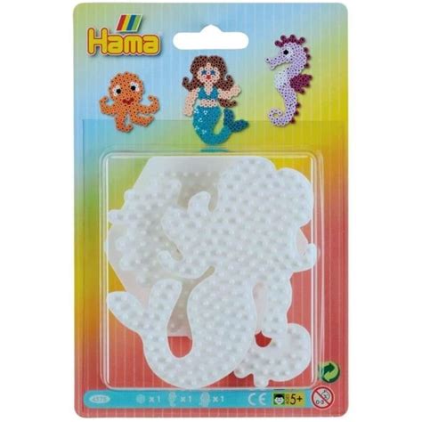 Bebeboutik Plaques pour perles à repasser Hexagone hippocampe HAMA