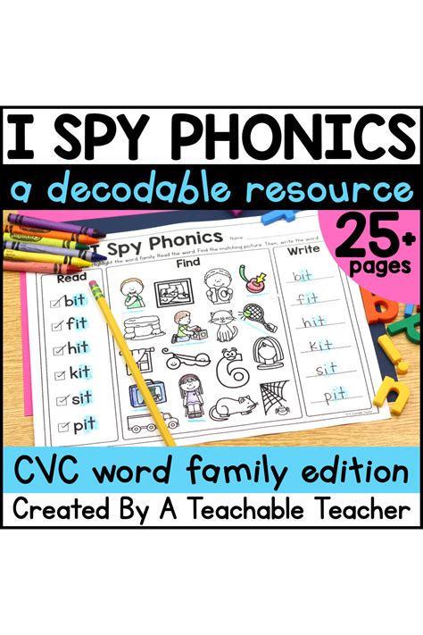 I Spy Phonics Read Write Cvc Words A Teachable Teacher