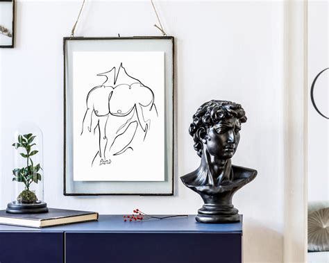 Male Nude Minimal Line Drawing Nude Wall Art Printable Etsy UK