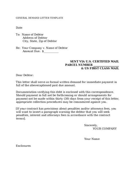 General Demand Letter Template Doc Template Pdffiller