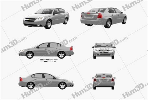 Chevrolet Malibu 2007 Blueprint Template