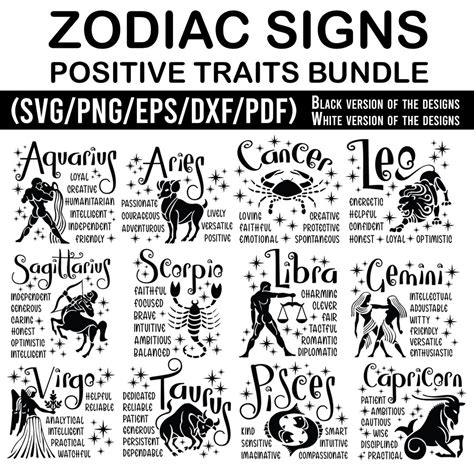 Zodiac Sign Svg Astrology Signs Svg Bundle Zodiac Symbols Svg Bundle