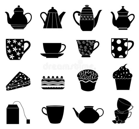 Tea Icons Set Stock Vector Illustration Of Chinese Pictogram