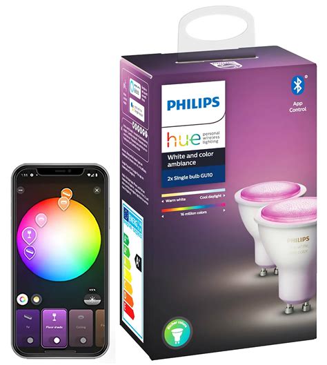 Philips Hue White And Colour Ambience 57w Gu10 2 Szt Inteligentna