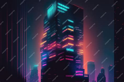 Premium AI Image | Skyscraper night