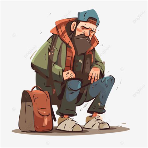 Homelessness Clipart Cartoon Illustration Of A Homeless Man With A