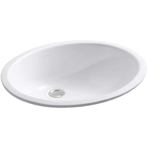 Kohler Caxton Vitreous China Undermount Bathroom Sink In White With Overflow Drain K 2210 0