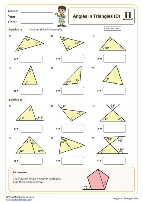 Ks2 Missing Angles In Scalene Triangles Worksheet Worksheets Library