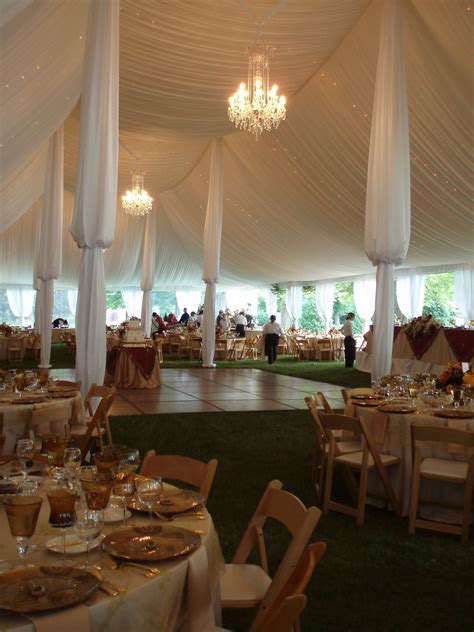 Tent With Crystal Chandeliers Tent Liner And Custom Center Pole