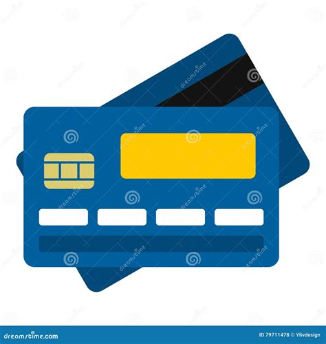 Icona Della Carta Di Credito Stile Piano Illustrazione Vettoriale