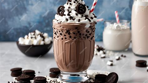 Premium AI Image | A creamy chocolate milkshake with a swirl of ...