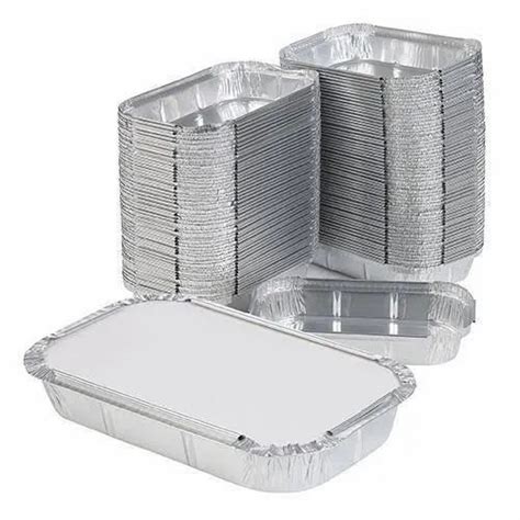 Silver Rectangular 250 Ml Aluminium Foil Container For Event And Party