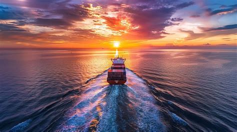 Premium Photo A Cargo Ship Sailing On The Sea