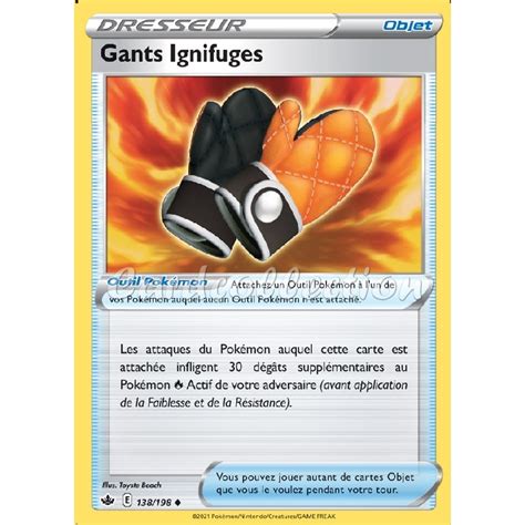 Gants Ignifuges Carte Pok Mon Reverse Dresseur Neuve Vf