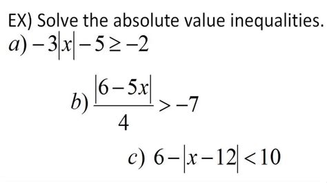 Write An Absolute Value Inequality And Solve