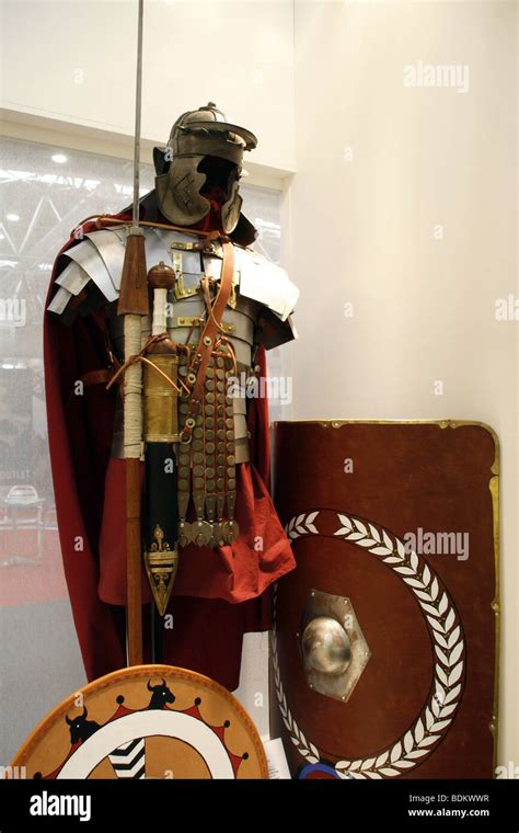 Ancient Roman Army Uniform At Exhibition Stock Photo Alamy