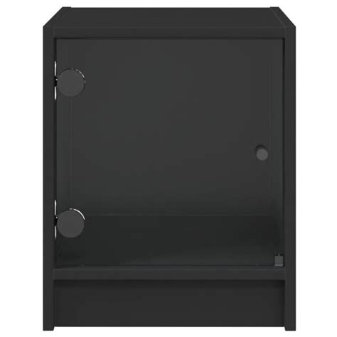 Cuque Table De Chevet Avec Porte En Verre Noir X X Cm A