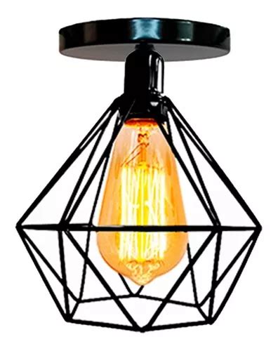 Lustre De Teto Industrial Plafon Retrô Aramado Diamante Fl MercadoLivre