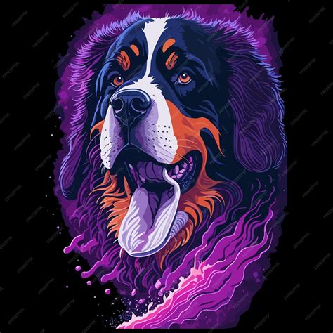 Premium Vector | Bernese mountain dogs colorful vector