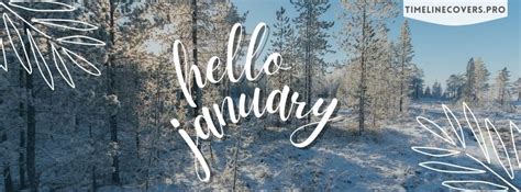 Hello January Greeting To Winters Facebook Cover Photo