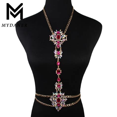 Fashion Long Chain Necklace Luxury Crystal Women Maxi Rhinestone