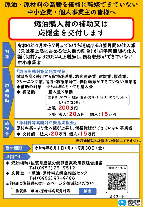 令和4年度燃油高騰対策緊急支援金の公募が開始されます 神埼市商工会