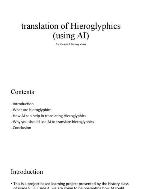 Translation of Hieroglyphics | PDF