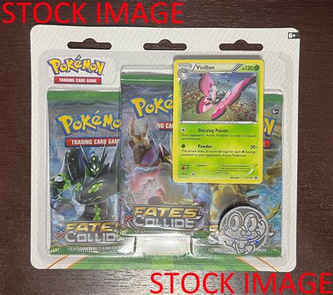 POKEMON XY Fates Collide Vivillon Factory Sealed 3 PACK BOOSTER BLISTER