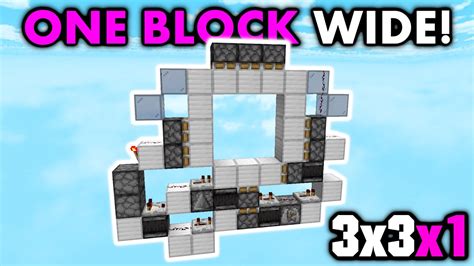 1 Wide 3x3 Piston Door Minecraft Bedrock Tutorial 119 English