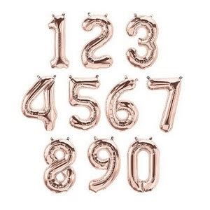 16 32 Rose GOLD Foil Mylar Numbers Number Etsy