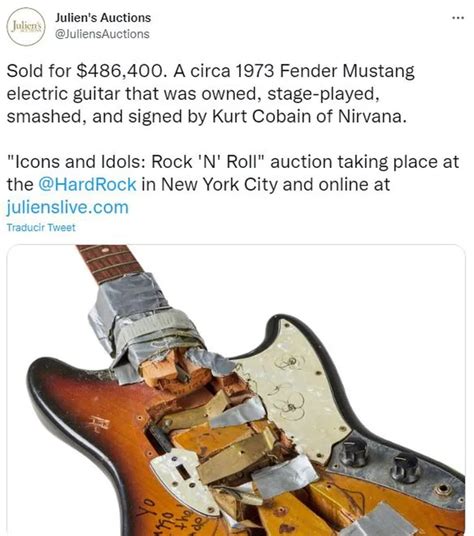 Se Vendió Una Guitarra Guitarra Que Rompió Kurt Cobain En Un Show De